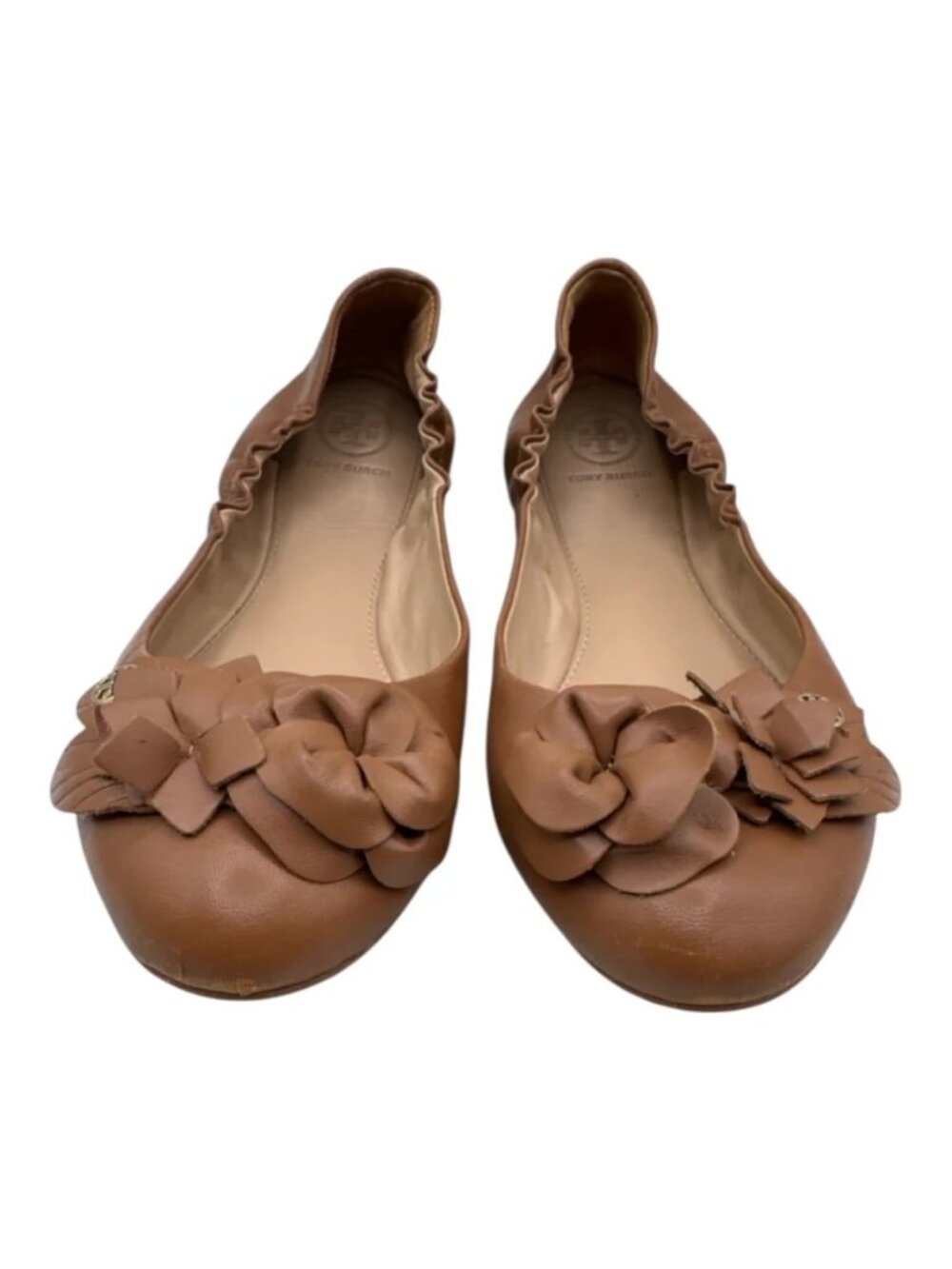 Tory Burch leather ballet flats with floral appliqués - Picture 4 of 9
